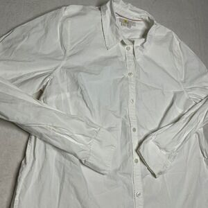 Boden White Button Down Shirt Long Sleeve Classic Fit Women US 14R